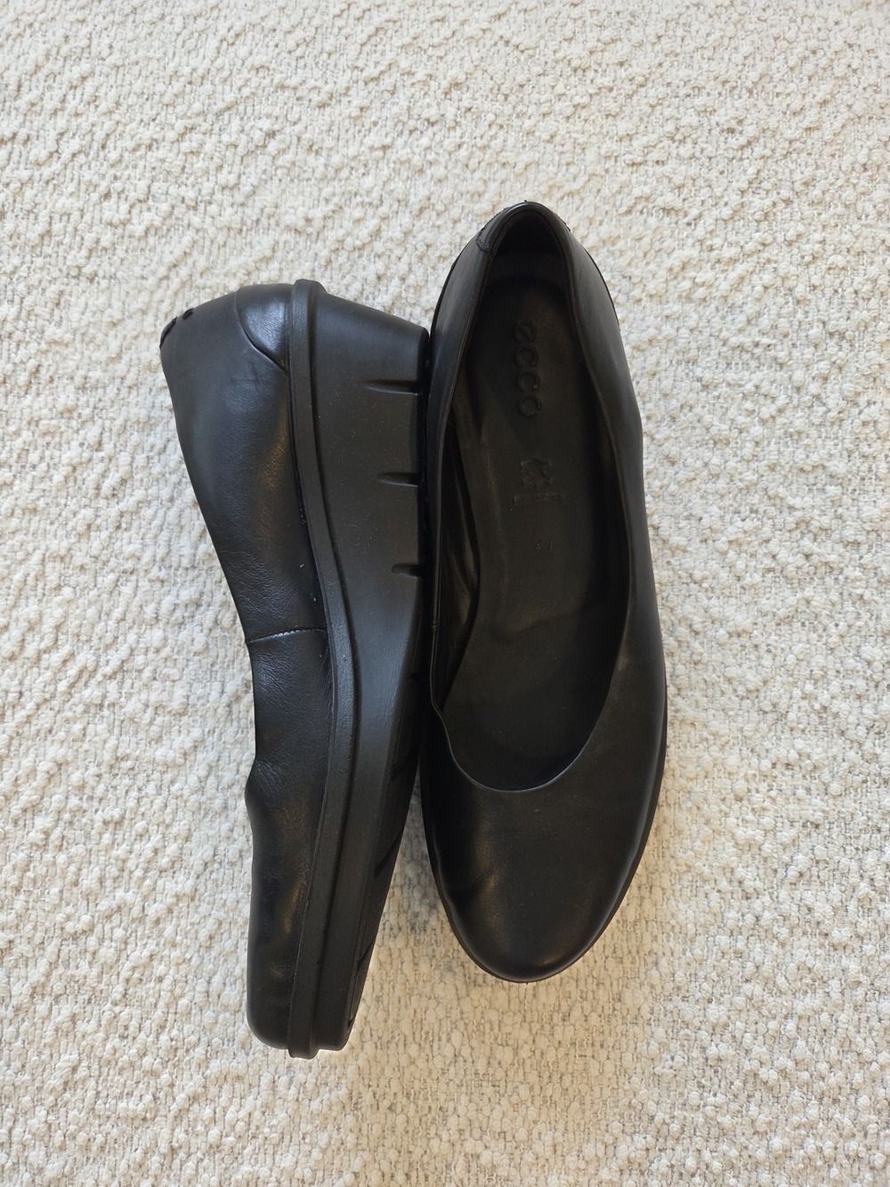 ECCO Black Leather Ballet Flats EU 41